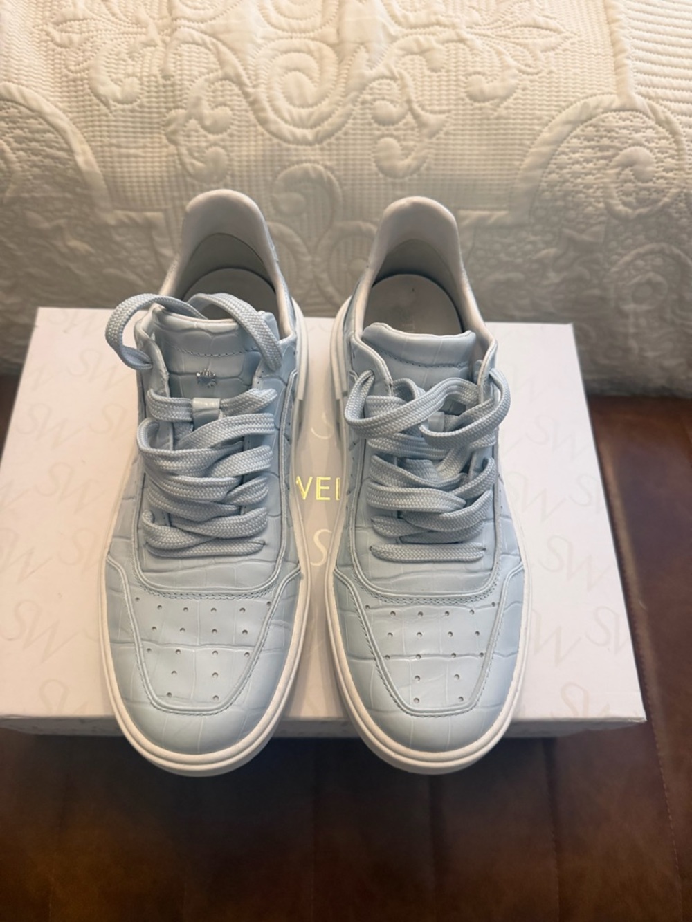 Stuart Weitzman Light Blue Lace-Up Sneaker WOMEN 6.5B worn once!